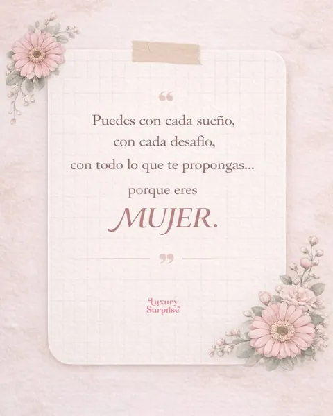 Tarjeta con frase dedicada a la mujer